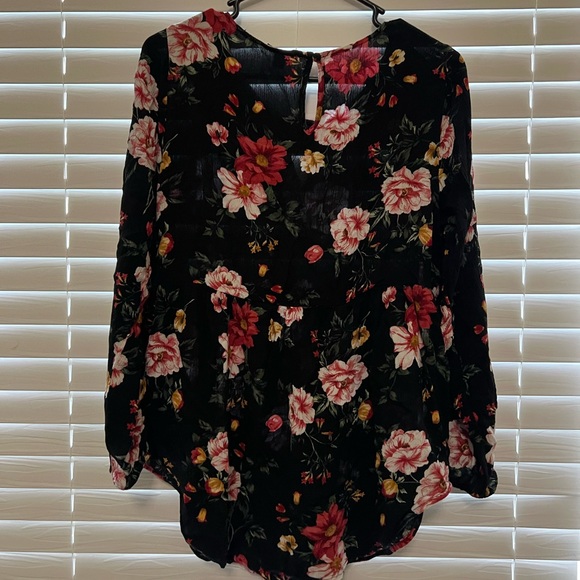 Torrid Black Floral Blouse - Picture 3 of 4